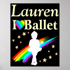 I LIEBE BALLET PERSONALISIERT POSTER