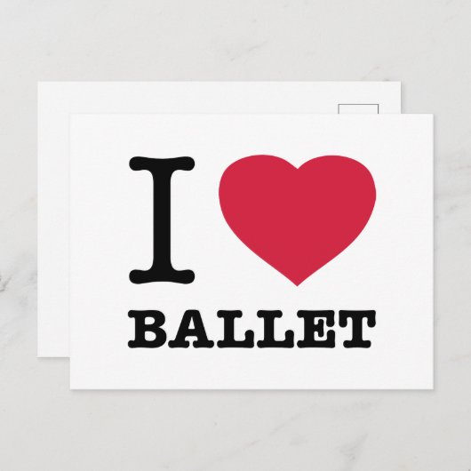 I LIEBE BALLET POSTKARTE (Vorne/Hinten)