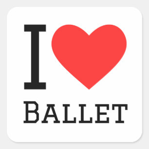 I Liebe Ballet Quadratischer Aufkleber