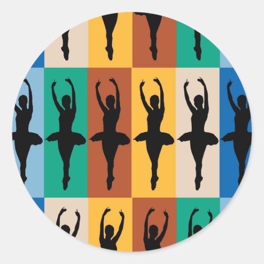 I Liebe Ballet Runder Aufkleber (Vorderseite)