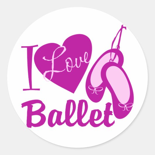 I Liebe Ballet Runder Aufkleber (Vorderseite)