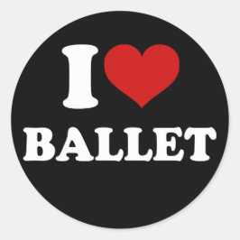 I Liebe Ballet Runder Aufkleber