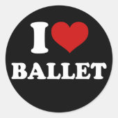 I Liebe Ballet Runder Aufkleber (Vorderseite)