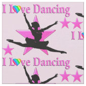 I LIEBE BALLET UND TANZKOPF FABRIK STOFF (Nahaufnahme)