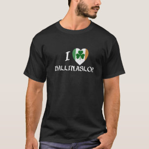 I Liebe Ballinasloe Ireland Eire Flag Herz Shamroc T-Shirt