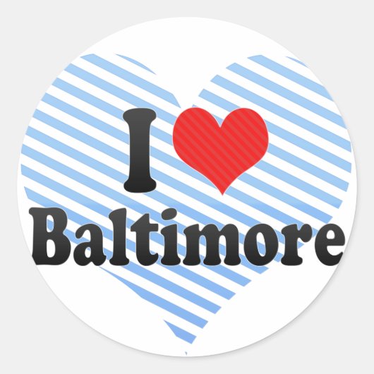 I Liebe Baltimore Runder Aufkleber (Vorderseite)