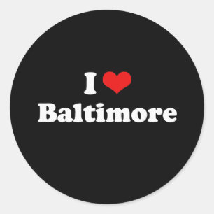 I Liebe Baltimore Tshirt White Tshirt Runder Aufkleber