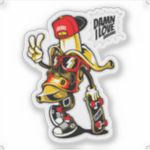 I Liebe Banana Rebel Aufkleber (Vorderseite)