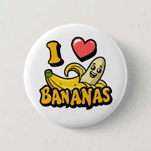 I Liebe Bananen Button