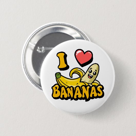 I Liebe Bananen Button (Vorne & Hinten)