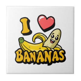 I Liebe Bananen Fliese