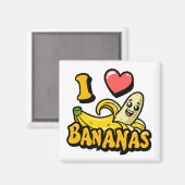I Liebe Bananen Magnet (Vorderseite/Rückseite)
