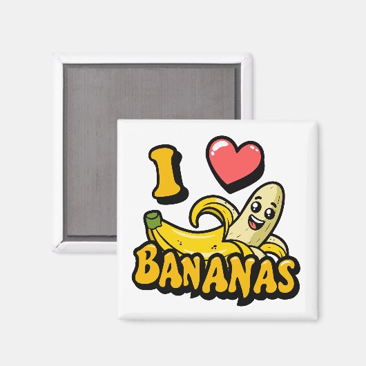I Liebe Bananen Magnet (Vorderseite/Rückseite)