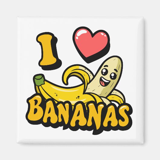 I Liebe Bananen Magnet (Vorne)