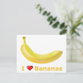 I Liebe Bananen Postkarte (Stehend Vorderseite)
