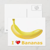 I Liebe Bananen Postkarte (Vorne/Hinten)