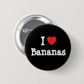 I Liebe Bananen T - Shirt Button (Vorne & Hinten)