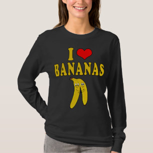 I Liebe Bananen Witziges Kostüm Vegan T-Shirt