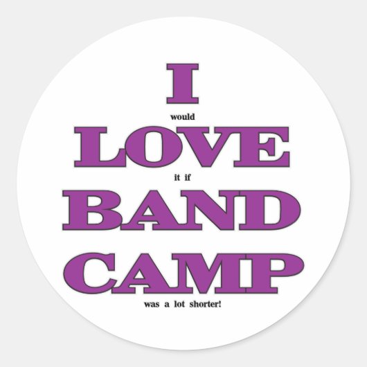I Liebe Band Camp Runder Aufkleber (Vorderseite)