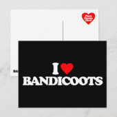 I LIEBE BANDICOOTS POSTKARTE (Vorne/Hinten)