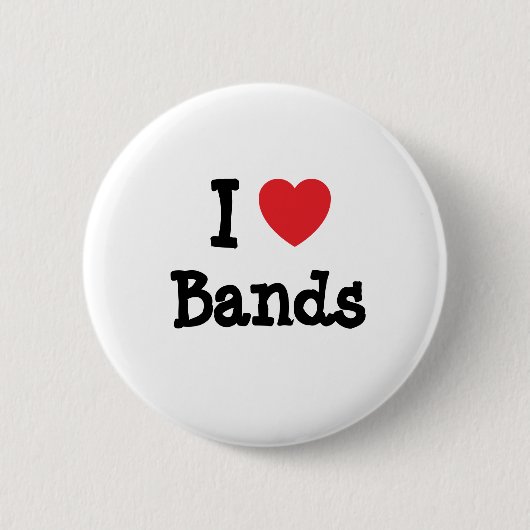 I Liebe Bands Herz personalisiert Button (Vorderseite)