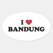 I Liebe Bandung Indonesia Ovaler Aufkleber (Vorderseite)