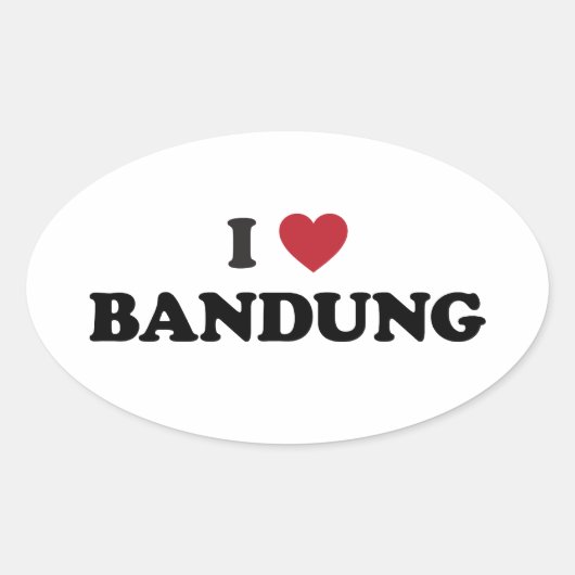 I Liebe Bandung Indonesia Ovaler Aufkleber (Vorderseite)