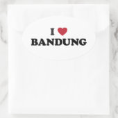 I Liebe Bandung Indonesia Ovaler Aufkleber (Tasche)