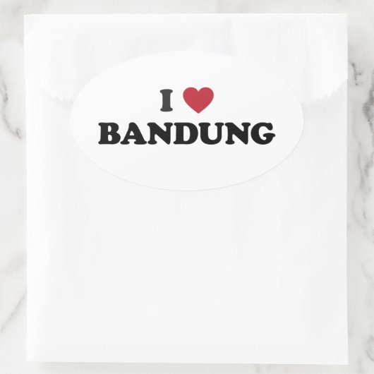I Liebe Bandung Indonesia Ovaler Aufkleber (Tasche)