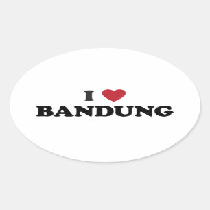 I Liebe Bandung Indonesien Ovaler Aufkleber