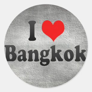 I Liebe Bangkok, Thailand Runder Aufkleber