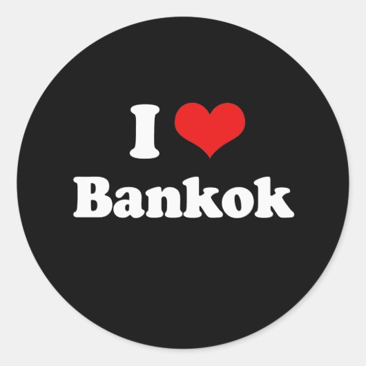 I Liebe Bangkok Tshirt White Tshirt Runder Aufkleber (Vorderseite)