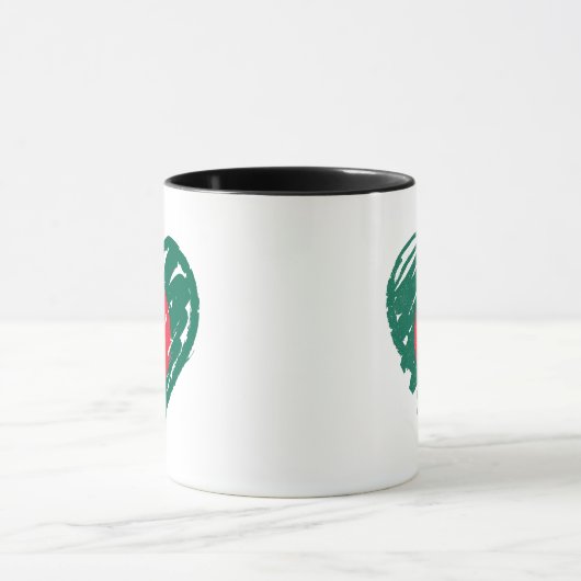 I Liebe Bangladesch - Bangladesch Flag Herz Tasse (Zentrum)