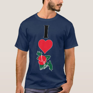 I Liebe Bangladesch Vertikal I Herz Country Flag M T-Shirt
