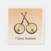 I Liebe Banjos Music Instruments Papier Napkins Serviette (Vorderseite)