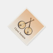 I Liebe Banjos Music Instruments Papier Napkins Serviette (Ecke)