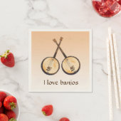 I Liebe Banjos Music Instruments Papier Napkins Serviette (Beispiel)