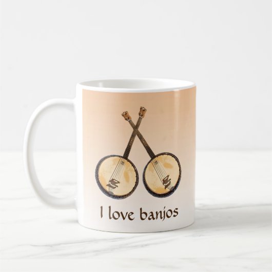 I Liebe Banjos Music Instruments Tasse (Links)