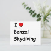 I Liebe Banzai Skydiving Postkarte (Stehend Vorderseite)