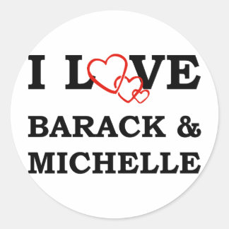 I Liebe Barack & Michelle Runder Aufkleber