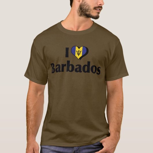 I Liebe Barbados Flag T-Shirt (Vorderseite)