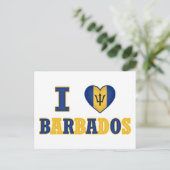 I Liebe Barbados Herzenflaggendesign Postkarte (Stehend Vorderseite)