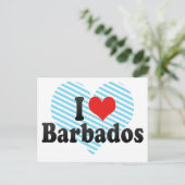 I Liebe Barbados Postkarte (Stehend Vorderseite)