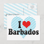 I Liebe Barbados Postkarte (Vorne/Hinten)