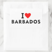 I Liebe Barbados Rechteckiger Aufkleber (Tasche)