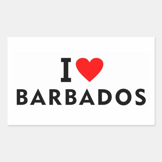 I Liebe Barbados Rechteckiger Aufkleber (Vorderseite)