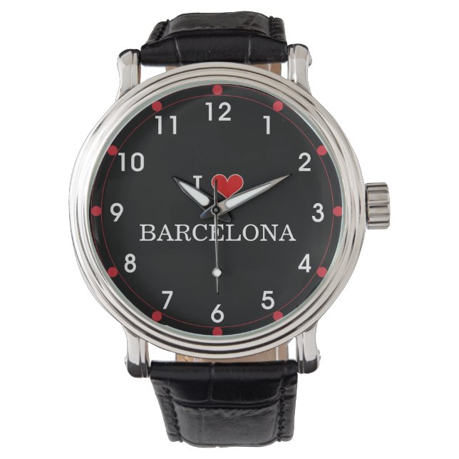 I Liebe Barcelona Armbanduhr (Vorderseite)