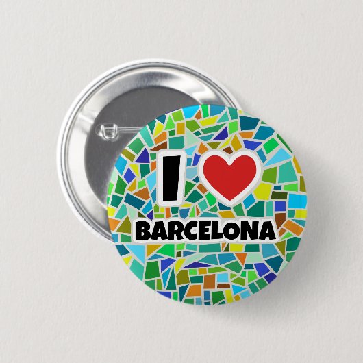 I Liebe Barcelona Button (Vorne & Hinten)