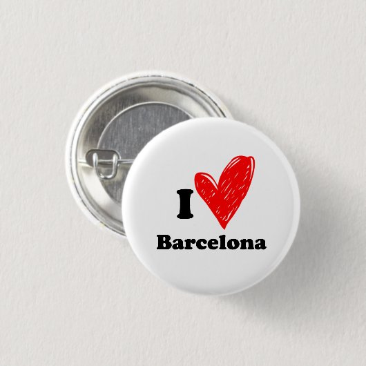 I Liebe Barcelona Button (Vorne & Hinten)