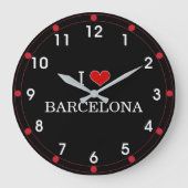 I Liebe Barcelona Große Wanduhr (Vorderseite)
